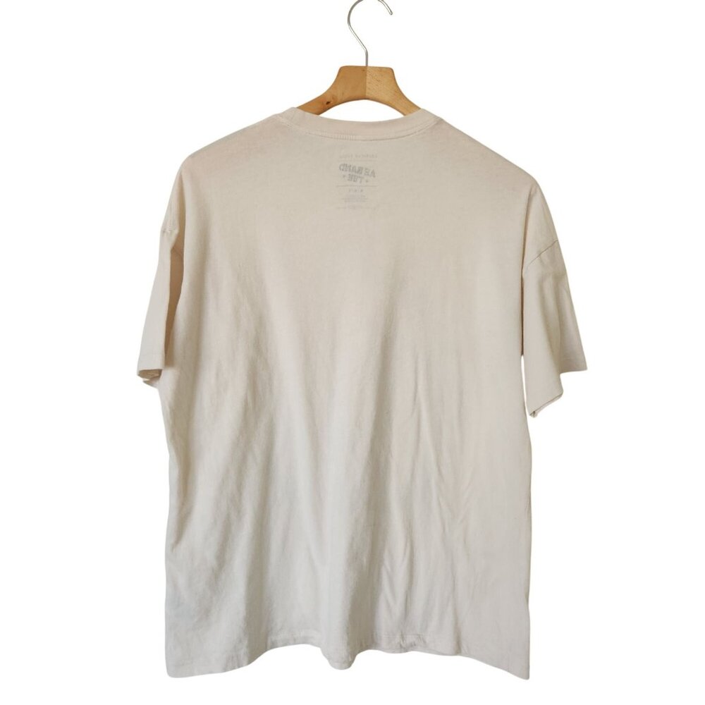 AE Band Tee American Eagle Rolling Stones Graphic Cream Floral Retro Casual Boho - Picture 3 of 8